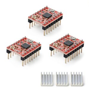 Stepper Motor Driver Module DiGiYes 3Pcs Heat Sink for A4988 Printers-0