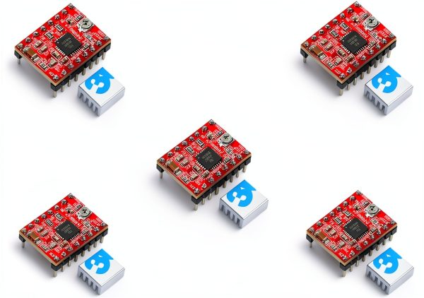 A4988 Stepper 5pcs MyPetElephant StepStick Heatsink for 3D Printers-0