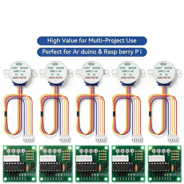5PCS 28BYJ-48 ULN2003 5V Stepper Motor ULN2003 Driver Board Compatible with Ar duino Rasp Berry P i-1