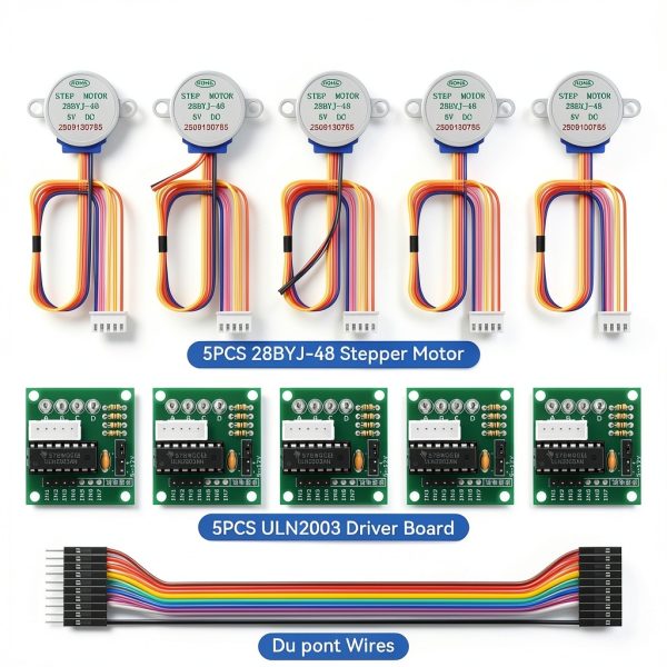 5PCS 28BYJ-48 ULN2003 5V Stepper Motor ULN2003 Driver Board Compatible with Ar duino Rasp Berry P i-6