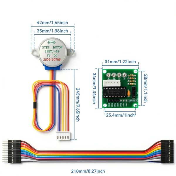 5PCS 28BYJ-48 ULN2003 5V Stepper Motor ULN2003 Driver Board Compatible with Ar duino Rasp Berry P i-5
